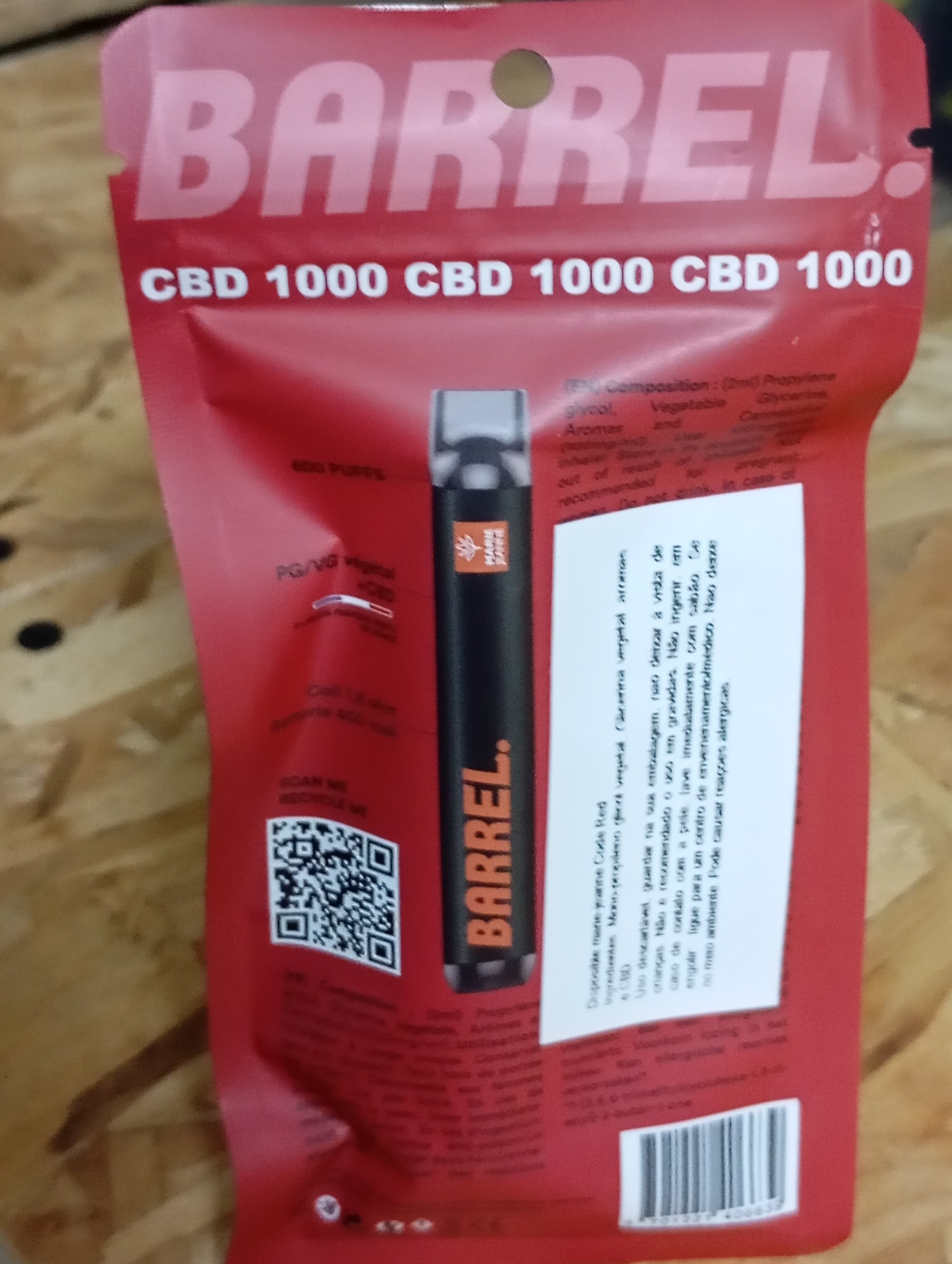 Vape CBD Barrel Code Red 600 inhalaciones